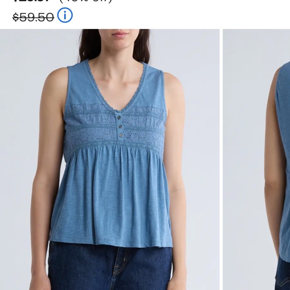 Women's Lucky Brand Blue Sleeveless Top